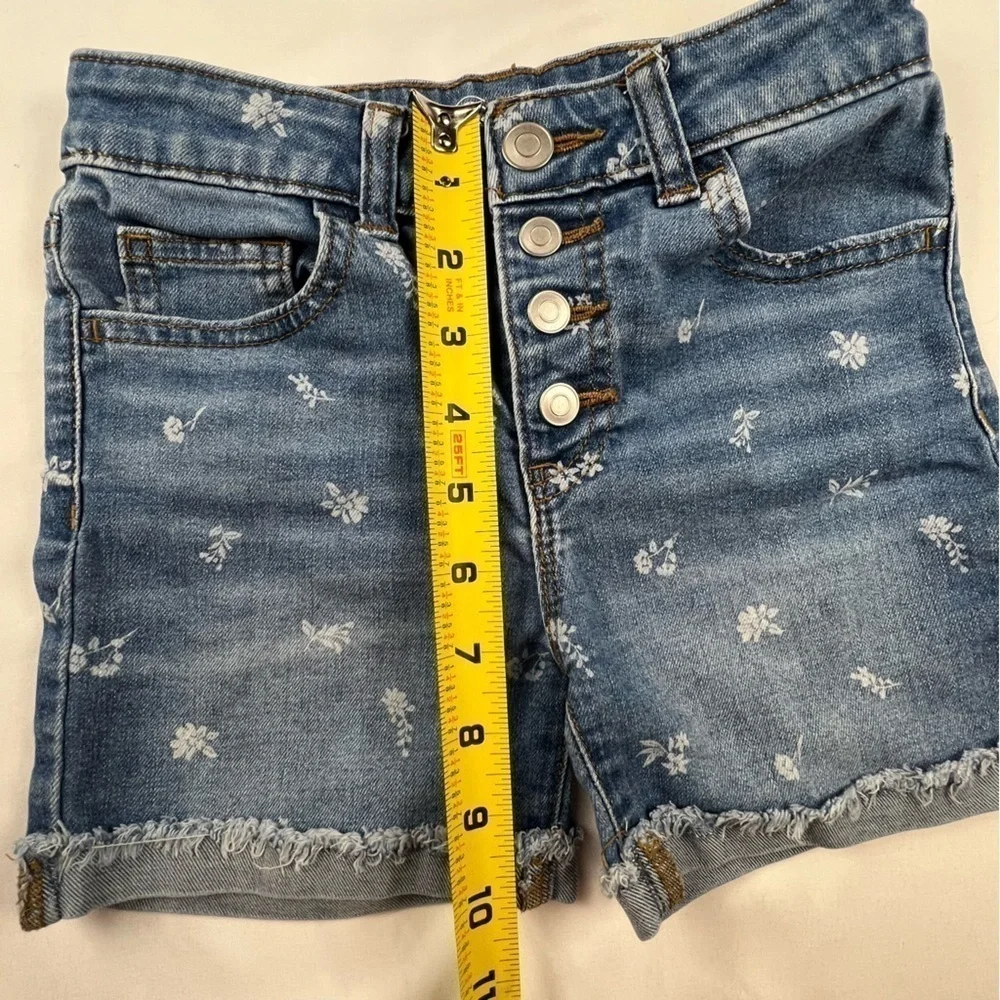 Wonder Nation - Girl’s Shorts - Size 7 - Med Blue Denim - Snap Front